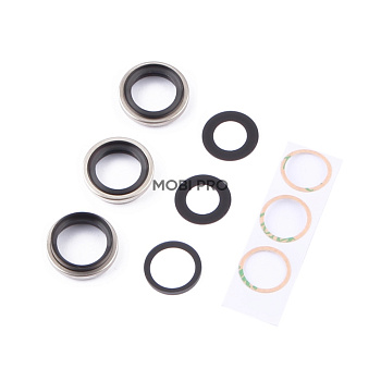 Стекло камеры для iPhone 16 Pro/16 Pro Max (комплект 3 шт.) Серый