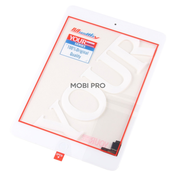 Стекло для переклейки MUSTTBY iPad mini 1 в сборе с тачскрином и OCA 100% Белый