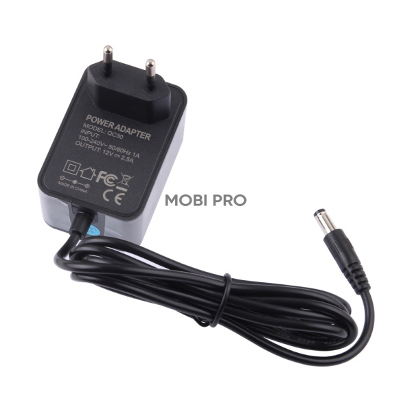 Блок питания 12V, 2,5A (5,5*2,1) Черный