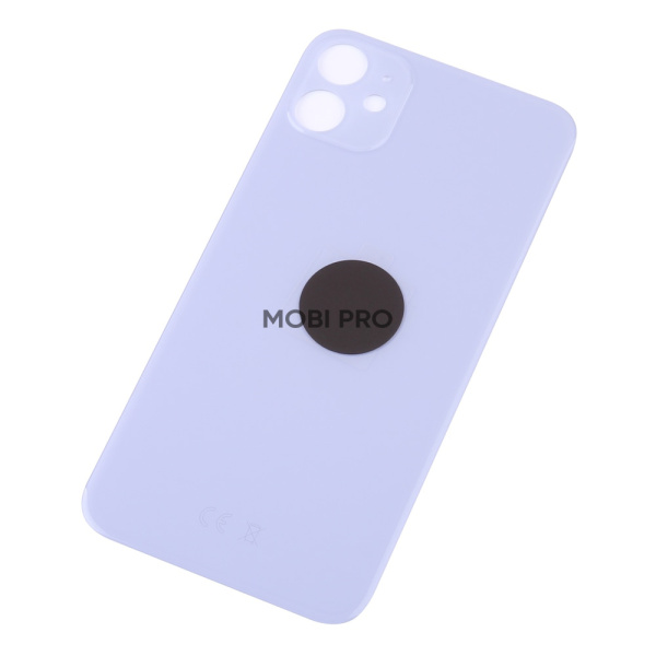 Задняя крышка для iPhone 11 Фиолетовый (стекло, широкий вырез под камеру, логотип) - Премиум Задняя крышка для iPhone 11 Фиолетовый (стекло, широкий вырез под камеру, логотип) - Премиум