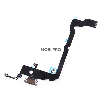 Шлейф для iPhone Xs Max на системный разъем/микрофон Золото