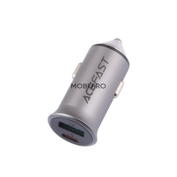 Автомобильное зарядное устройство USB/Type-C Acefast B16 (95W, QC3.0, PD, 1Type-C, 1USB) Серый