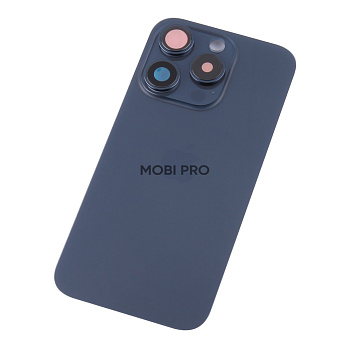 Задняя крышка для iPhone 15 Pro в сборе Синий - OR Задняя крышка для iPhone 15 Pro в сборе Синий - OR