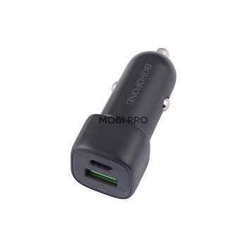 Автомобильное зарядное устройство USB/Type-C Borofone BZ34B (38W, QC3.0, PD, 1Type-C, 1USB) Черный