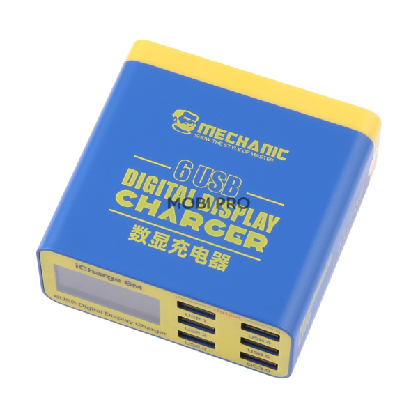 Зарядная станция Mechanic iCharge 6M (40W, 6 портов, 5USB/USB-QC3.0, LCD)