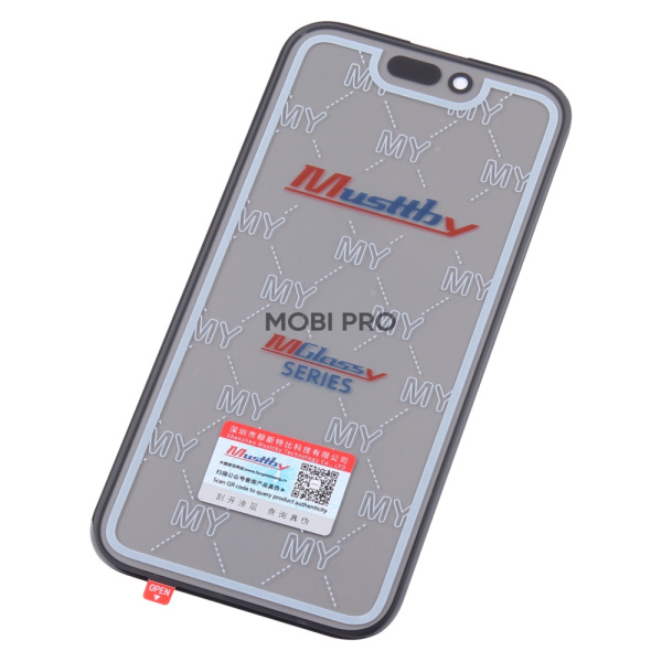 Стекло для переклейки MUSTTBY iPhone 15 в сборе с OCA и поляризационной пленкой Черный