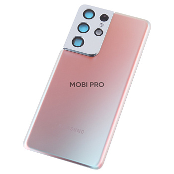 Задняя крышка для Samsung Galaxy S21 Ultra (G998B) Серебро - Премиум Задняя крышка для Samsung Galaxy S21 Ultra (G998B) Серебро - Премиум