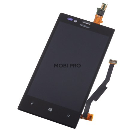 Дисплей для Nokia 720 (RM-885)  в сборе с тачскрином Черный - Оптима