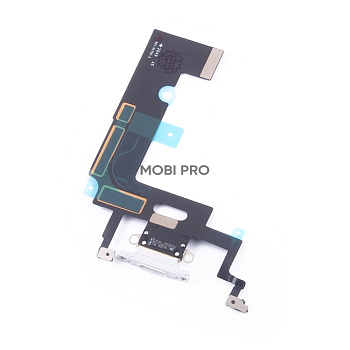 Шлейф для iPhone Xr на системный разъем/микрофон Белый - Премиум