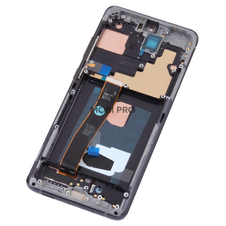 Дисплей для Samsung Galaxy S20 Ultra (G988B) модуль с рамкой Черный - (Soft OLED, 120 Гц) (Full Size)