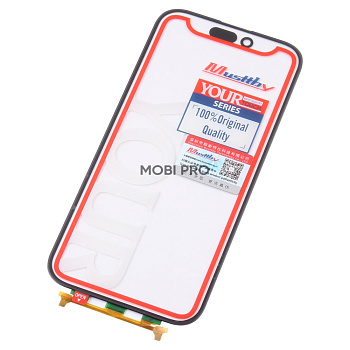 Стекло для переклейки MUSTTBY iPhone 15 Pro в сборе с тачскрином под восстановление и OCA 100% Черный (SAM)
