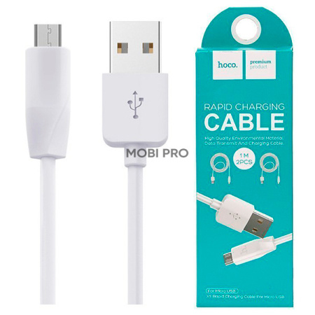 Кабель USB - MicroUSB Hoco X1 (комплект 2 шт.) Белый