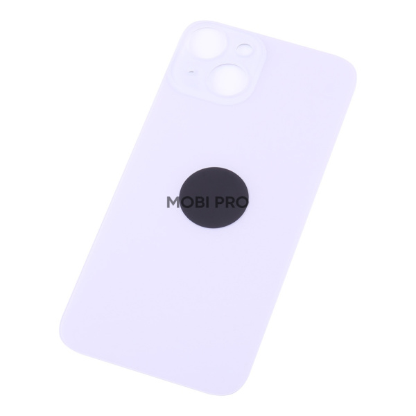 Задняя крышка для iPhone 14 Фиолетовый (стекло, широкий вырез под камеру, логотип) Задняя крышка для iPhone 14 Фиолетовый (стекло, широкий вырез под камеру, логотип)