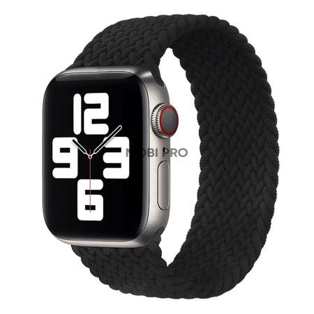 Ремешок - ApW14 для "Apple Watch 42/44/45 mm" тканевый монобраслет S (black)  (130672)