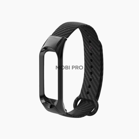 Ремешок - carbon для "Xiaomi Mi Band 4" силиконовый (black)