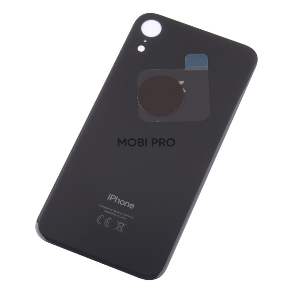 Задняя крышка для iPhone Xr Черный (стекло, широкий вырез под камеру, логотип) - Премиум Задняя крышка для iPhone Xr Черный (стекло, широкий вырез под камеру, логотип) - Премиум