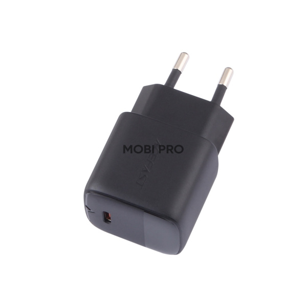Сетевое зарядное устройство Type-C Acefast A115 (30W, PD, кабель Type-C-Type-C, GaN, с дисплеем) Черный