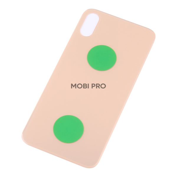 Задняя крышка для iPhone Xs Золото (стекло, широкий вырез под камеру, логотип) - Премиум Задняя крышка для iPhone Xs Золото (стекло, широкий вырез под камеру, логотип) - Премиум