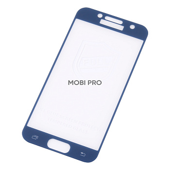 Защитное стекло "Полное покрытие" для Samsung A3 2017 (A320F) Синий