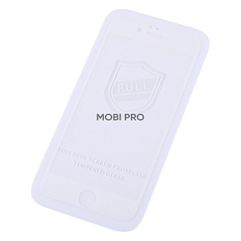 Защитное стекло "Тонкое" для iPhone 6/6S Белый (Полное покрытие 0,25мм)