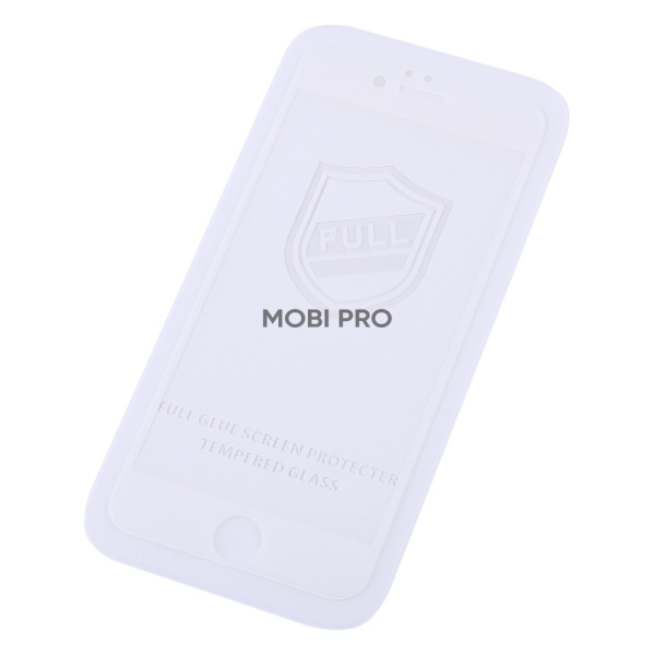 Защитное стекло "Тонкое" для iPhone 6/6S Белый (Полное покрытие 0,25мм)