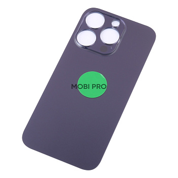 Задняя крышка для iPhone 14 Pro Темно-фиолетовый (стекло, широкий вырез под камеру, логотип) - Премиум Задняя крышка для iPhone 14 Pro Темно-фиолетовый (стекло, широкий вырез под камеру, логотип) - Премиум