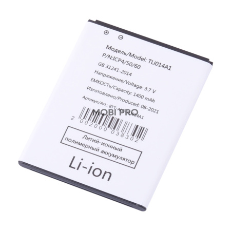 АКБ для Alcatel OT-4010D/OT-4013D/OT-4027D/OT-4030D/OT-4035D/OT-5020D/МТС 960/BQ BQS-5020 (TLi014A1/TLi013BB)