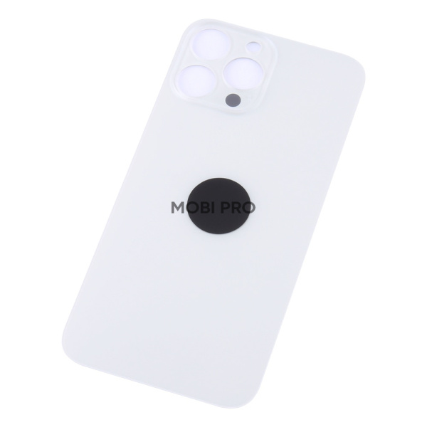 Задняя крышка для iPhone 13 Pro Max Белый (стекло, широкий вырез под камеру, логотип) - Премиум Задняя крышка для iPhone 13 Pro Max Белый (стекло, широкий вырез под камеру, логотип) - Премиум