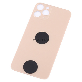 Задняя крышка для iPhone 11 Pro Золото (стекло, широкий вырез под камеру, логотип) - Премиум Задняя крышка для iPhone 11 Pro Золото (стекло, широкий вырез под камеру, логотип) - Премиум