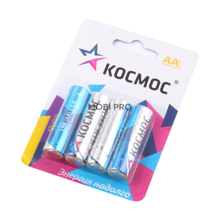 Батарейка AA LR6 Космос Alkaline 1.5V (4 шт. в блистере)