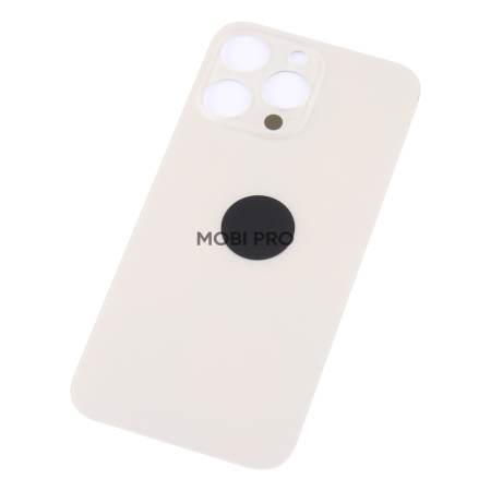 Задняя крышка для iPhone 14 Pro Max Золото (стекло, широкий вырез под камеру, логотип) - Премиум