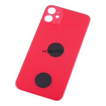 Задняя крышка для iPhone 11 Красный (стекло, широкий вырез под камеру, логотип) - Премиум Задняя крышка для iPhone 11 Красный (стекло, широкий вырез под камеру, логотип) - Премиум