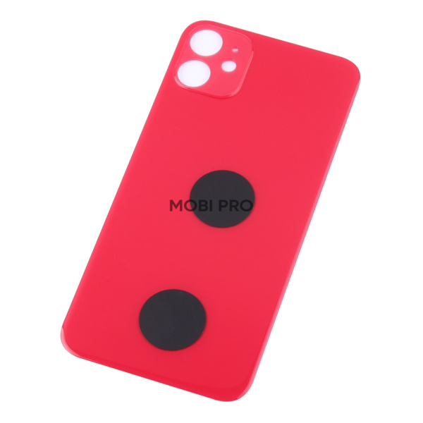 Задняя крышка для iPhone 11 Красный (стекло, широкий вырез под камеру, логотип) - Премиум Задняя крышка для iPhone 11 Красный (стекло, широкий вырез под камеру, логотип) - Премиум