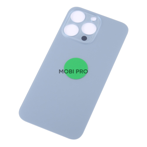 Задняя крышка для iPhone 13 Pro Голубой (стекло, широкий вырез под камеру, логотип) - Премиум Задняя крышка для iPhone 13 Pro Голубой (стекло, широкий вырез под камеру, логотип) - Премиум