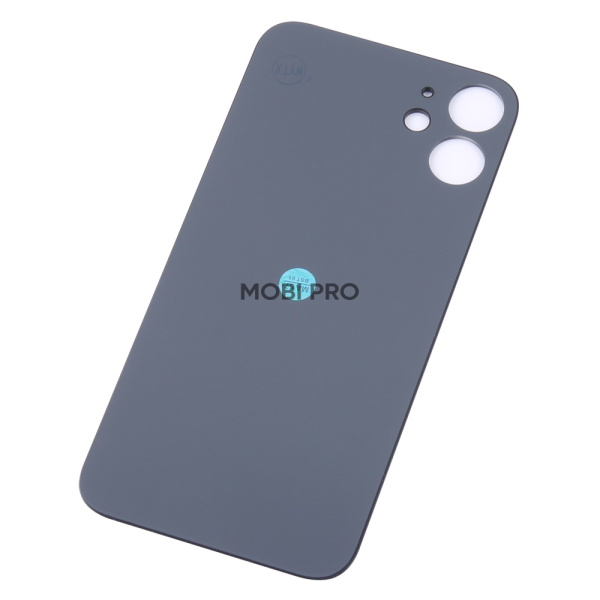 Задняя крышка для iPhone 12 mini Черный (стекло, широкий вырез под камеру, логотип) - Премиум