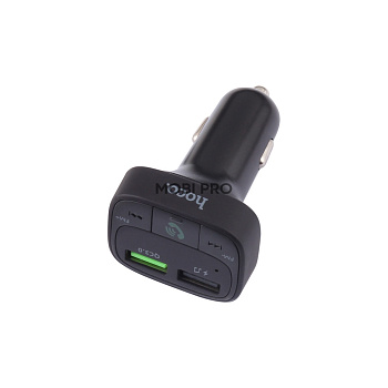 Автомобильное зарядное устройство USB Hoco E59 (18W, QC3.0, 2USB, FM модулятор, Bluetooth) Черный