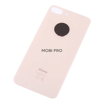 Задняя крышка для iPhone 8 Plus Золото (стекло, широкий вырез под камеру, логотип) - Премиум Задняя крышка для iPhone 8 Plus Золото (стекло, широкий вырез под камеру, логотип) - Премиум