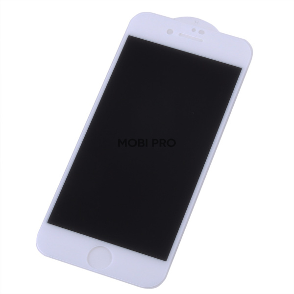 Защитное стекло "Антишпион" для iPhone 7/8/SE (2020)/SE (2022) Белый (Закалённое, полное покрытие)